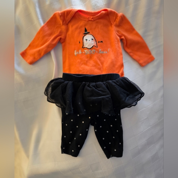 Carter's Orange and Black Halloween Ghost Outfit - Picture 1 of 6